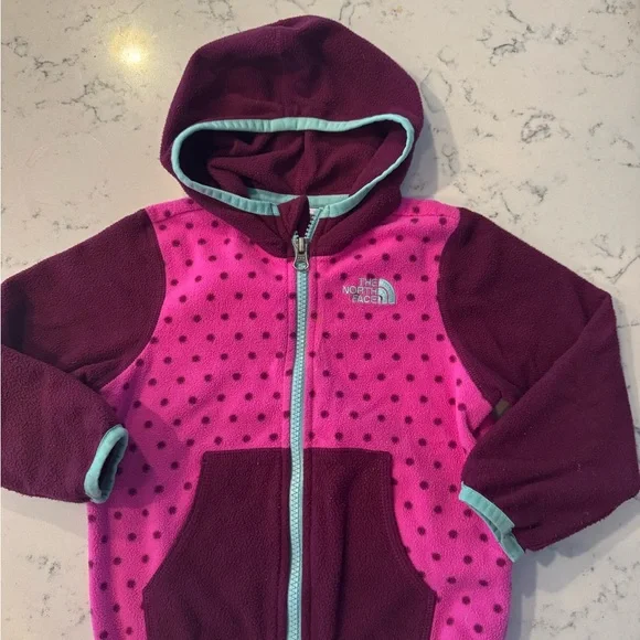 The North Face Kids Fleece Hoodie with Polka Dots 18-24 months - Picture 1 of 6